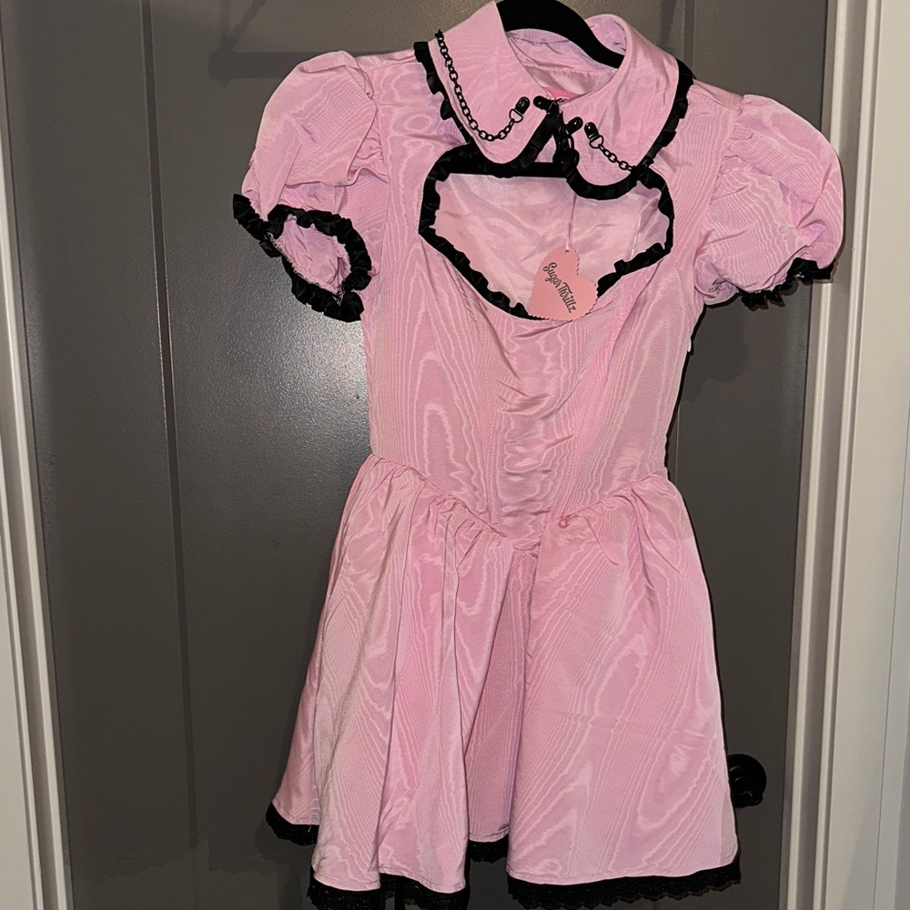 Sugar Thrillz Pink and Black Dress with Heartlock